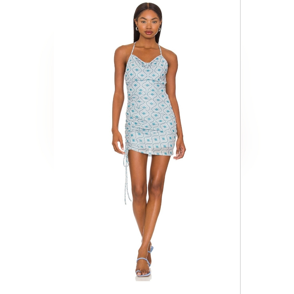 Revolve Superdown Mini Dress Blue Pattern Size S